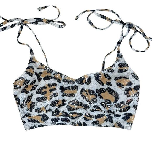 Bikini Swimwear Top Bundle in Animal Print SHEIN & Ribbed Colorblock Icon Swim X - Picture 5 of 8